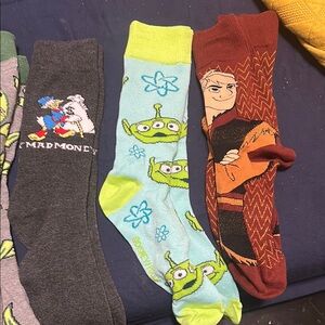 Disney Alien and Character Crew Socks - Green, Blue, Brown
